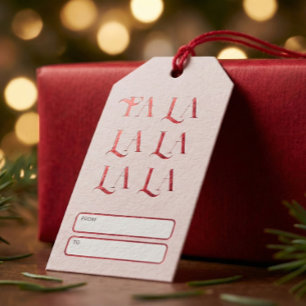 Étiquettes-cadeau Fa La La Noël Joyeux Vintage