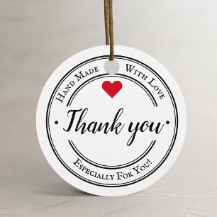 Étiquettes Cadeau Fabriqué à la main avec amour affaires tendance