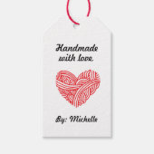 Étiquettes-cadeau Fabriqué à la main avec amour / instructions de so (Devant)