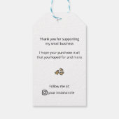 Étiquettes-cadeau Fabriqué à la main avec l'Aiguille à coudre en or (Dos)