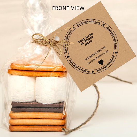 Étiquettes Cadeau Fabriqué à la main avec Love Business Insert - Mon