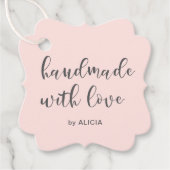 Étiquettes Cadeau Fabriqué à la main avec Love Pastel (Devant)