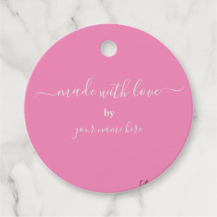 Étiquettes Cadeau Fabriqué à la main Simple mignonne tendance rose