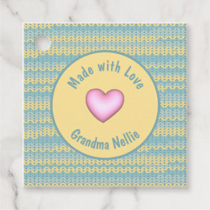 Étiquettes Cadeau Fabriqué avec amour Coeur Crochet Knit personnalis