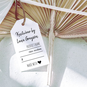 Étiquettes-cadeau Fabriqué avec amour Prix des médias sociaux