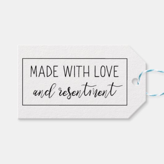 Étiquettes-cadeau Fabriqué avec la plaisanterie de l'amour (Devant (Horizontal))