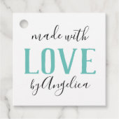 Étiquettes Cadeau Fabriqué avec le script d'amour Spectacle artisana (Devant)