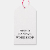 Étiquettes-cadeau Fabriqué En Père Noël Atelier Script de Noël (Devant)