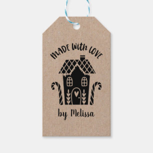 Étiquettes-cadeau Fabriqué maison avec amour Kraft Noël Tags cadeaux