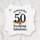 Étiquettes Cadeau Fabuleux anniversaire noir Merci blanc (Devant)