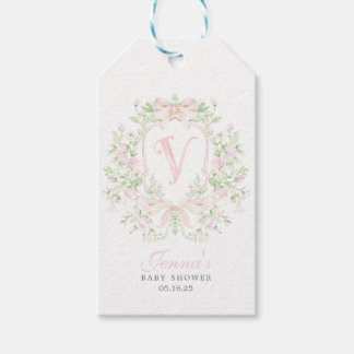 Étiquettes-cadeau Faire-part de baby shower Preppy Crest