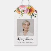 Étiquettes-cadeau Faire-part de deuil de fleurs à semer  (Dos)