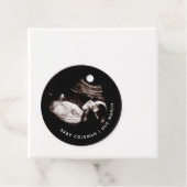 Étiquettes Cadeau Faire-part de grossesse Sonogramme bébé Cercle pho (En situation)