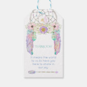 Étiquettes-cadeau Fairy Dream Catcher Arrow Feathers Rubans (Dos)