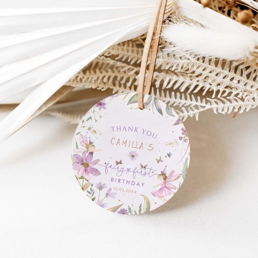 Étiquettes Cadeau Fairy First Birthday Girl