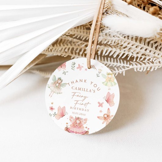 Étiquettes Cadeau Fairy First Birthday Girl
