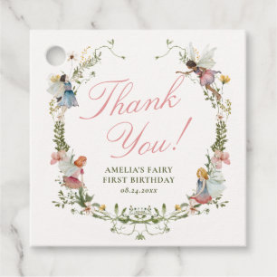 Étiquettes Cadeau Fairy First Vintage Floral Anniversaire