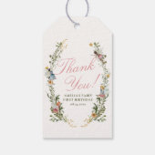 Étiquettes-cadeau Fairy First Vintage Floral Anniversaire (Dos)