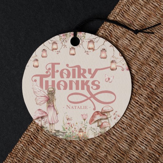 Étiquettes Cadeau Fairy Premier Anniversaire Thème de fête Merci per