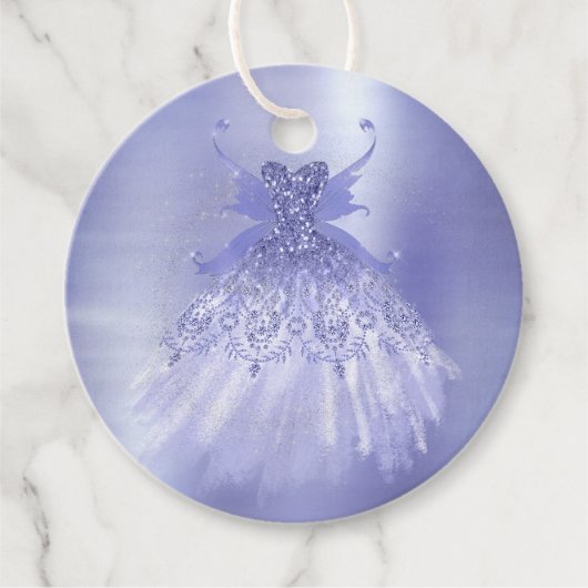 Étiquettes Cadeau Fairy Wing Lavender Gown | Fleur d'iridescente vio (Devant)