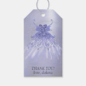 Étiquettes-cadeau Fairy Wing Lavender Gown | Merci de feuilles viole (Devant)