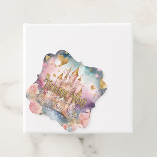 Étiquettes Cadeau Fairytale Princess Baby shower Merci (En situation)