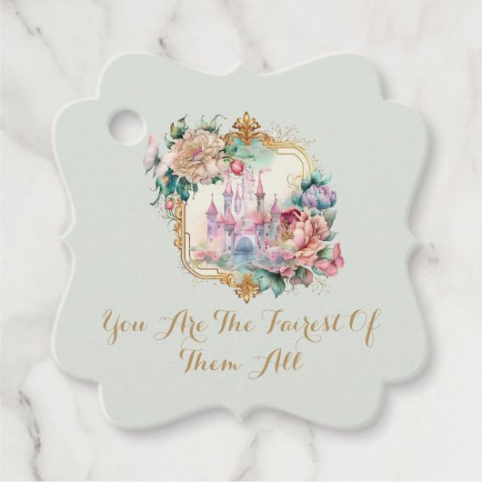 Étiquettes Cadeau Fairytale Princess Castle Anniversaire (Devant)