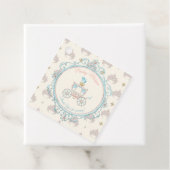 Étiquettes Cadeau Fairytale Royal Princess Carriage Blush Aqua (En situation)