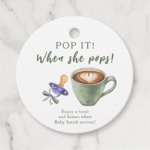 Étiquettes Cadeau Fais-le pétiller quand elle pétera ! Baby shower c