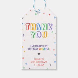 Étiquettes-cadeau Faisons la fête colorée Anniversaire Fête Favor Ta