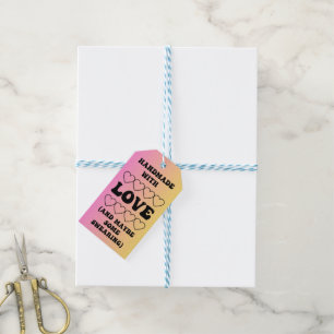 Étiquettes-cadeau Fait à la main avec amour (et peut-être un peu de