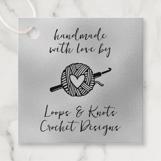 Étiquettes Cadeau Fait à la main avec Carré d'amour (Devant)