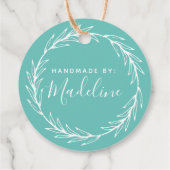 Étiquettes Cadeau Fait à la main par : | Ajouter Votre Nom (Dos)