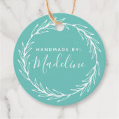 Étiquettes Cadeau Fait à la main par : | Ajouter Votre Nom (Devant)