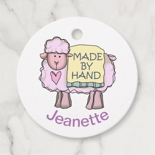 Étiquettes Cadeau Fait à la main par Personnalisé (Devant)