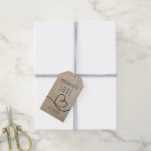 Étiquettes-cadeau Fait main avec amour Doodle Burlap rustique (Avec de la ficelle)