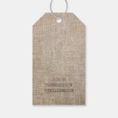 Étiquettes-cadeau Fait main avec amour Doodle Burlap rustique (Dos)