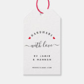 Étiquettes-cadeau FAIT MAIN AVEC AMOUR Écriture moderne personnalisé (Devant)