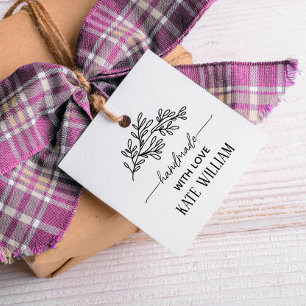 Étiquettes cadeau fait main avec amour en Laurier