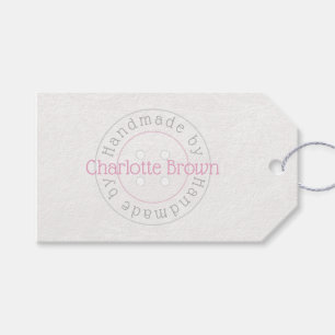 Étiquettes-cadeau Fait main par une étiquette-cadeau à bouton cousu