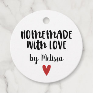 Étiquettes Cadeau Fait Maison Avec Amour Blanc