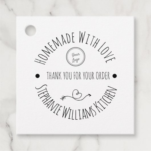 Étiquettes Cadeau Fait maison avec amour |Merci pour votre commande (Devant)