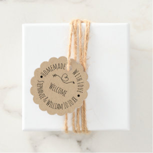 Étiquettes Cadeau Fait maison avec papier Kraft Love MARIAGE