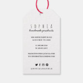 Étiquettes-cadeau Faite à la main avec l'amour Flore et ciseaux esqu (Dos)