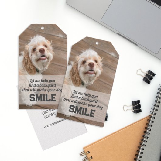 Étiquettes-cadeau Faites de votre chien Smile Real Estate Pop By