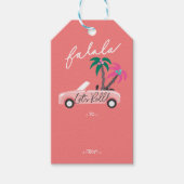 Étiquettes-cadeau Fala de Noël Tropical Lets Roll Rose Convertible (Devant)