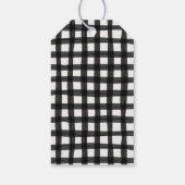 Étiquettes-cadeau Falala Moderne Rétro Noir & Blanc Plaid Noël (Dos)