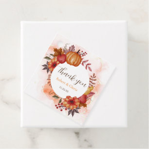 Étiquettes Cadeau Fall In Love Automne Citrouille Mariage Numéro de