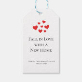 Étiquettes-cadeau Fall In Love avec une nouvelle maison simple joli (Devant)