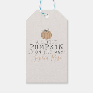 Étiquettes-cadeau Fall Little Citrouille baby shower faveur
